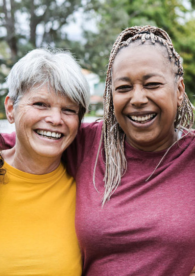 Elderly women smiling