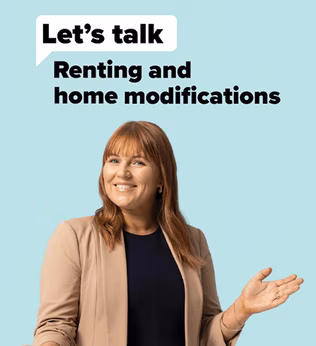 Let's talk - Renting and home modifications with an image of a woman