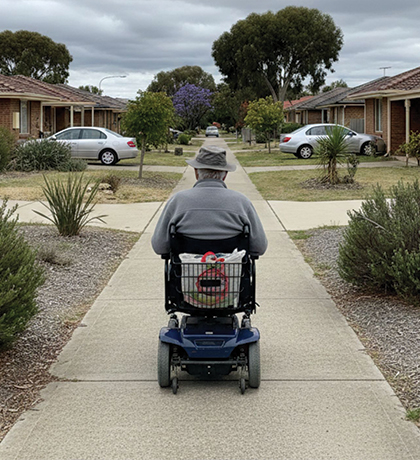 Photo of a person riding a gopher past flats