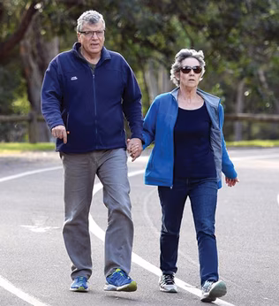 Photo of couple holding hands on a walk