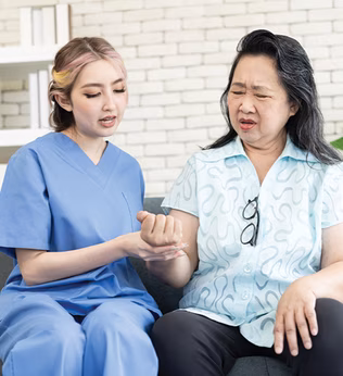 Photo of health worker tending to a patient