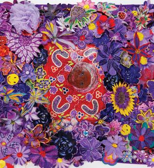 Photo of beautiful purple woven flowers forming a rug