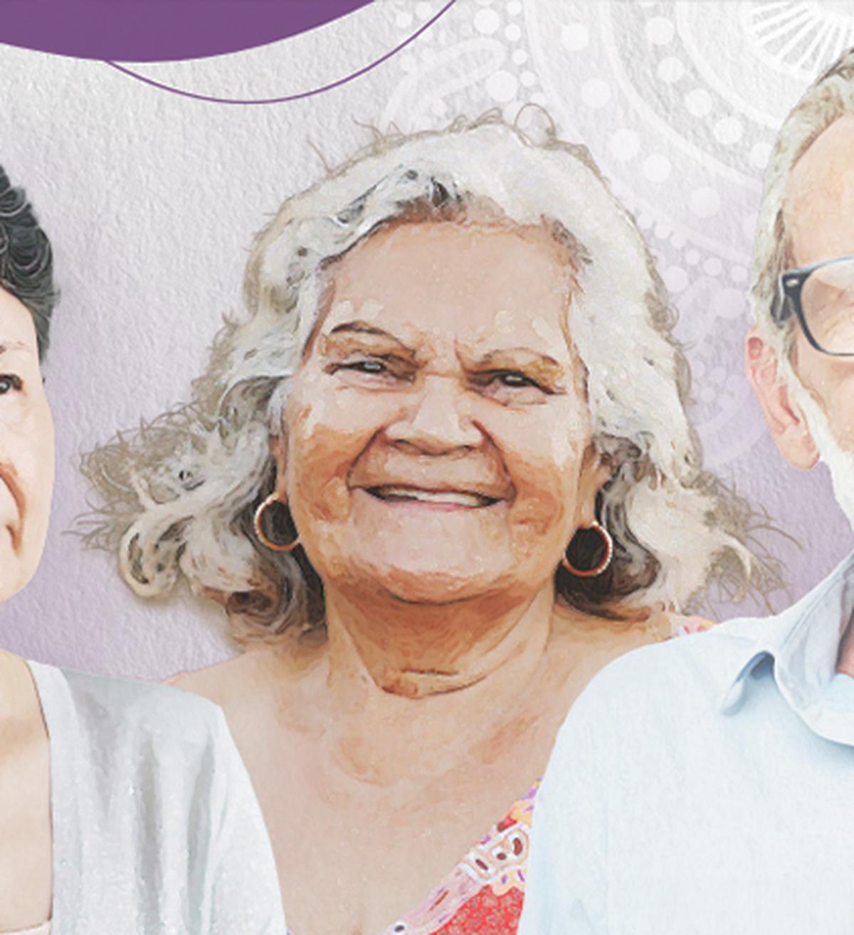 Illustration of older people