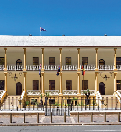 Photo of a cream two storey heritage building