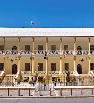 Photo of a cream two storey heritage building