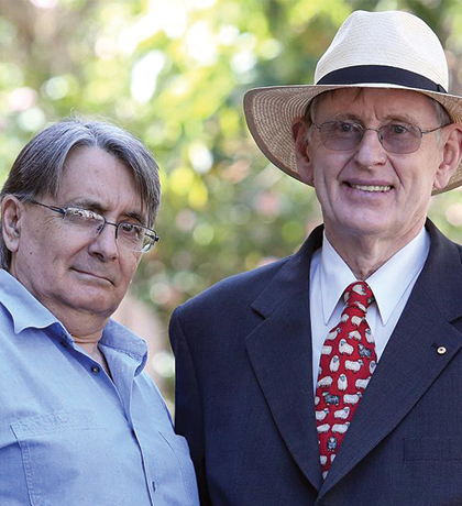 Photo of the Chalk and Cheese authors posing for the camera