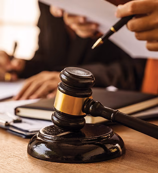 Photo of judges gavel on a desk