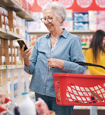 Photo of older woman shopping