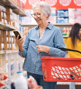Photo of older woman shopping