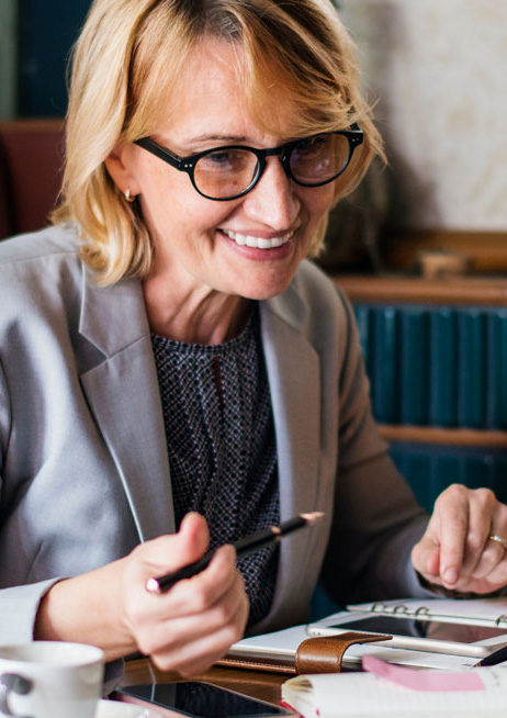 Woman checking her agenda 