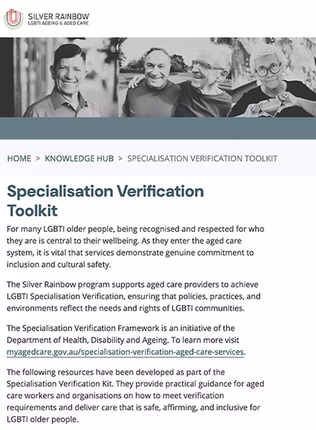 LGBTI Specialisation Verification Toolkit