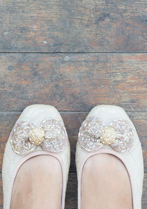 Image of a pair of womens shoes from above