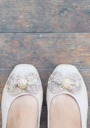 Image of a pair of womens shoes from above