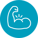 icon of muscles flexing 