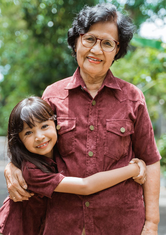 Senior woman and her granddaughter