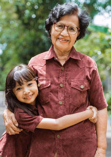 Senior woman and her granddaughter