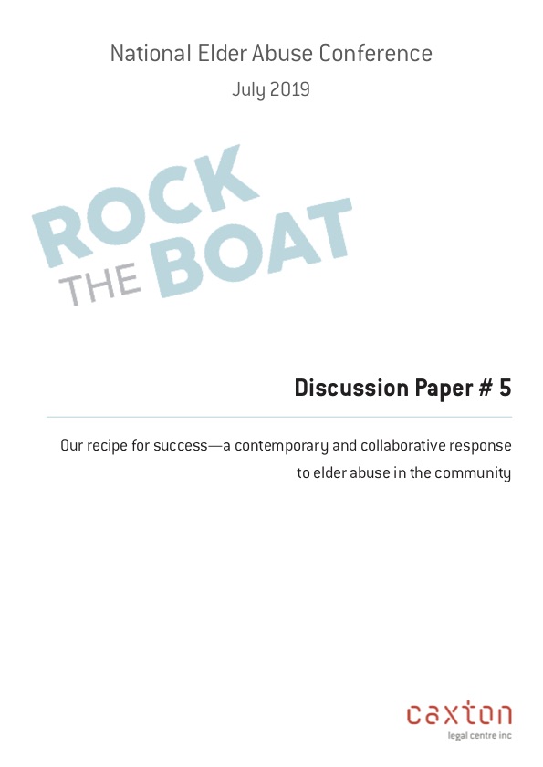 Our Recipe for Success - A Contemporary and Collaborative Response to Elder Abuse in the Community Cover
