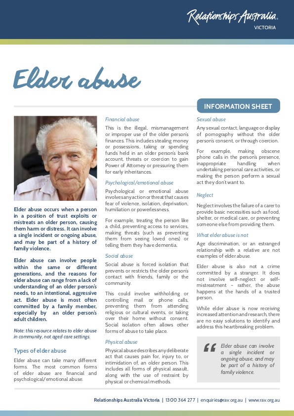 Elder Abuse Tip Sheet 