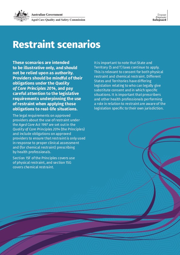 Scenarios involving Physical and/or Chemical Restraint Cover