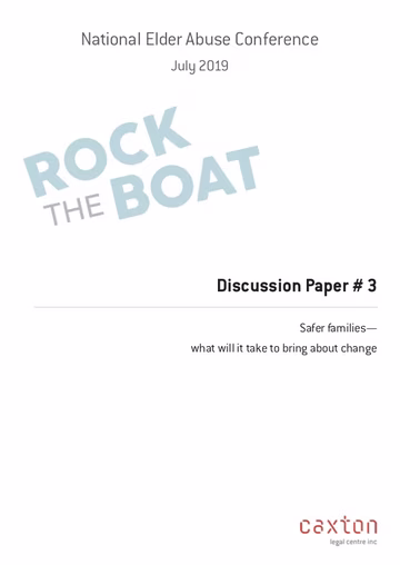 Safer Families - What Will it Take to Bring About Change Cover