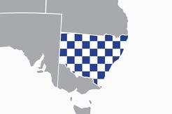 Map of New South Wales with Police branding