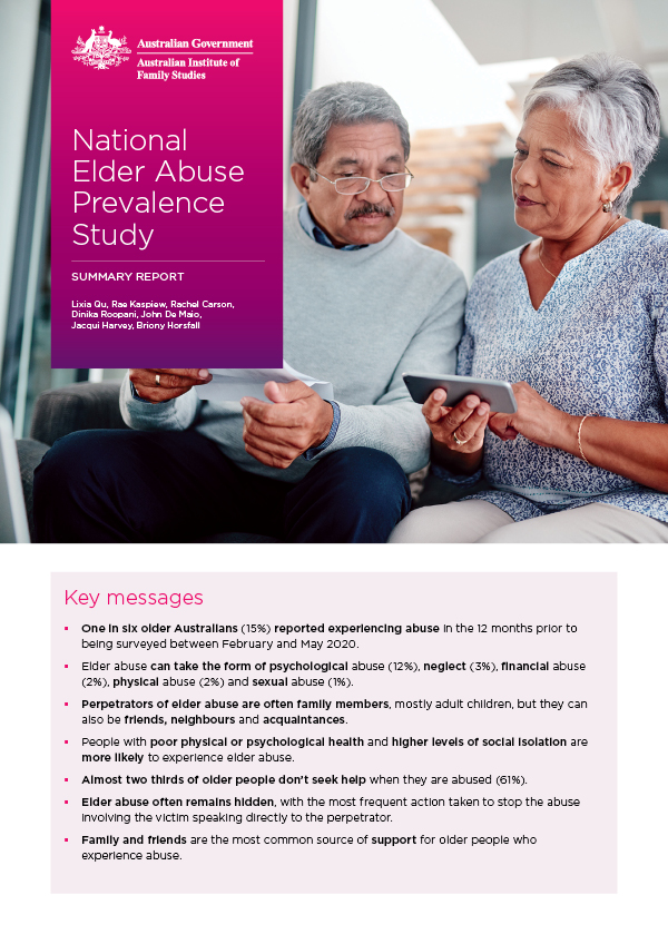 National Elder Abuse Prevalence Study Summary Report Image