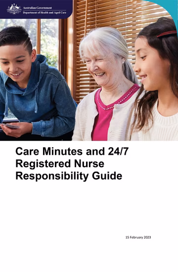 Care minutes and 24/7 registered nurse responsibility guide cover