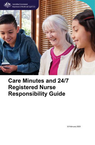 Care minutes and 24/7 registered nurse responsibility guide cover