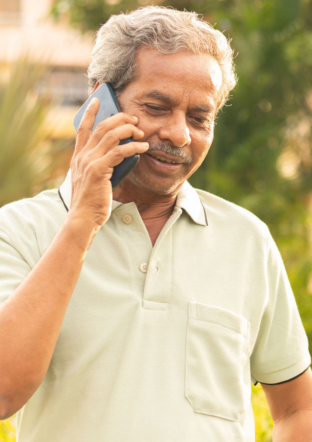 Senior man talking on the phone