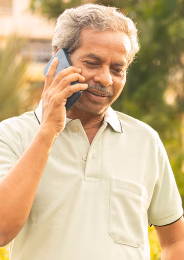 Senior man talking on the phone