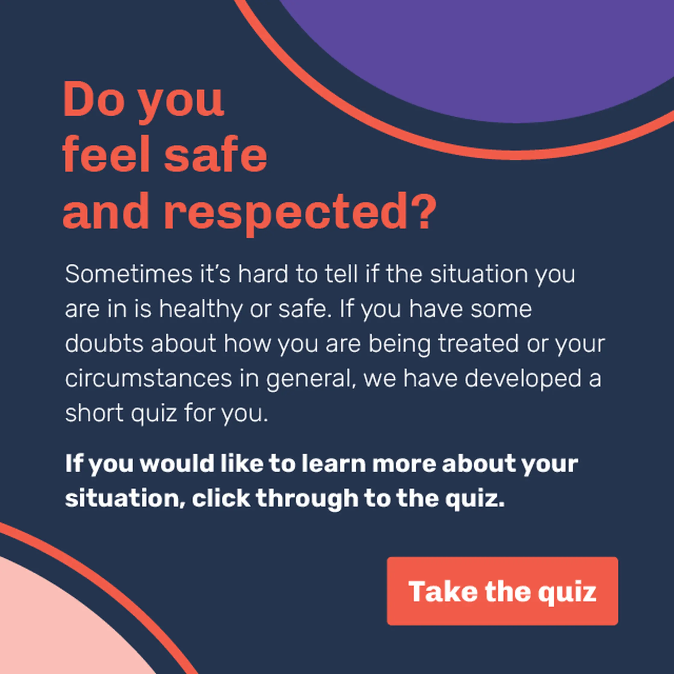 Am I safe and respected? quiz