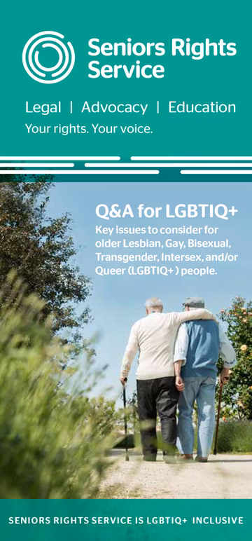 Q&A for Older LGBTIQ+ People Cover