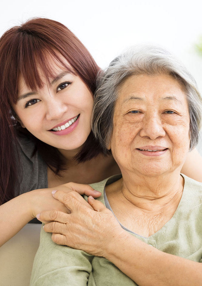 Grandmother and granddaughter