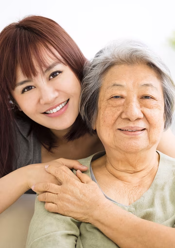Grandmother and granddaughter