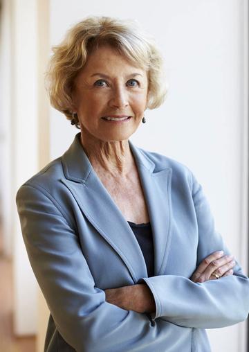 Layer with her arms crossed