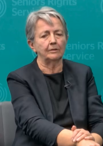 Woman moderating webinar