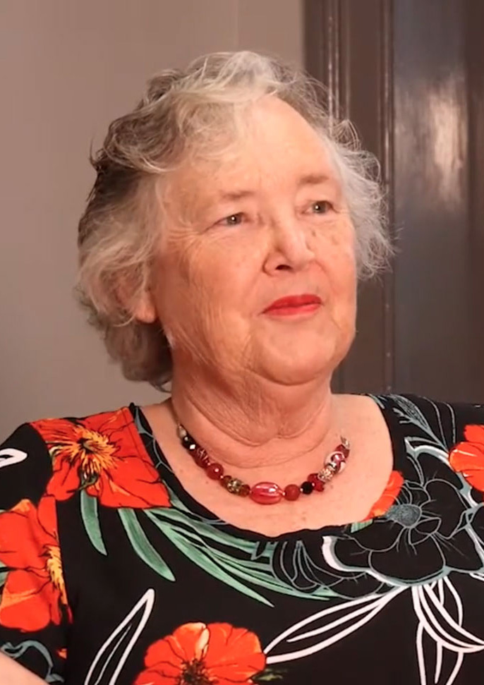 Woman being interviewed