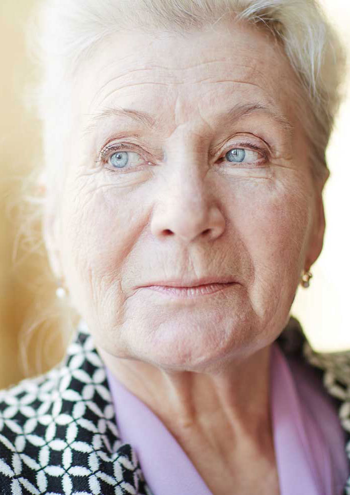 Senior woman looking away from camera