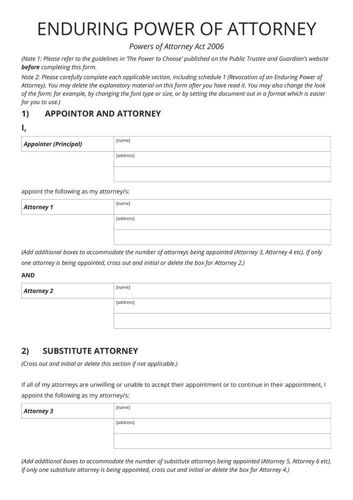 ACT EPOA form