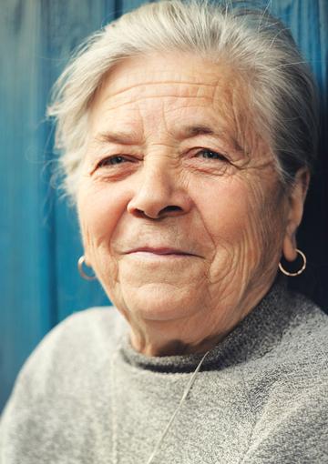 Elderly woman smiling