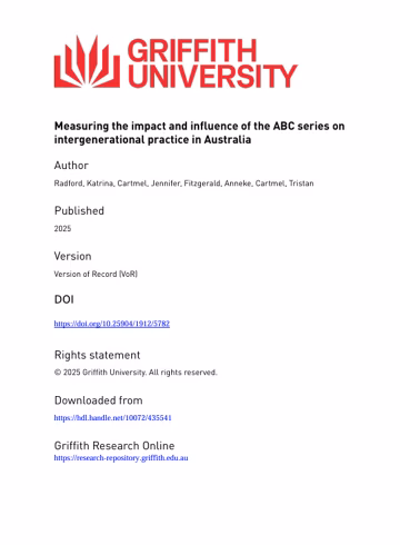 Measuring the impact and influence of the ABC series on intergenerational practice in Australia