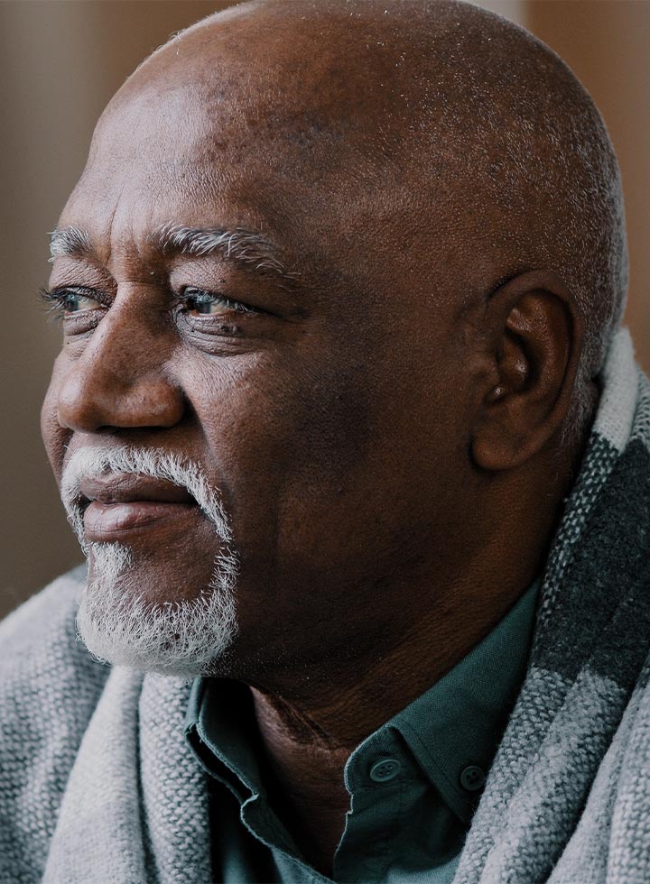 Photo of a man's face in closeup