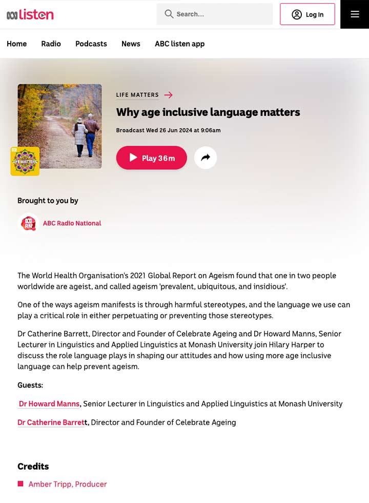 Why age-inclusive language matters podcast