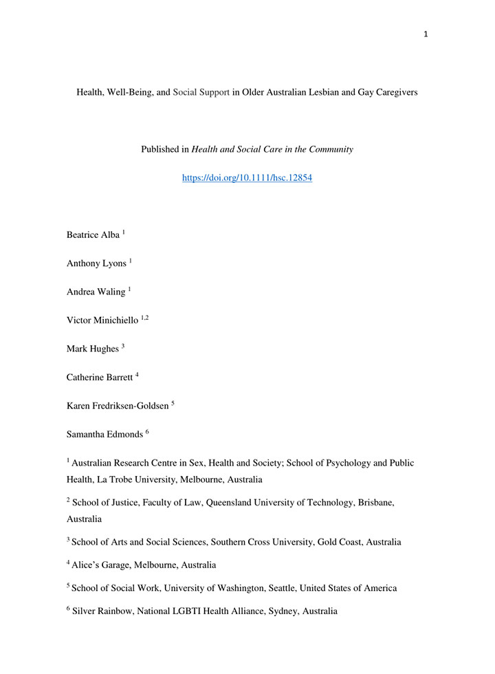 Health, Well-Being, and Social Support