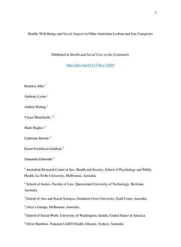 Health, Well-Being, and Social Support