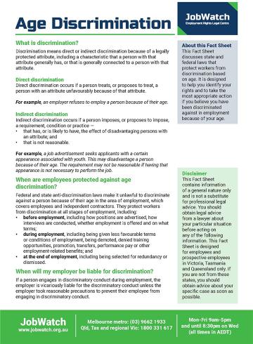 Age discrimination fact sheet