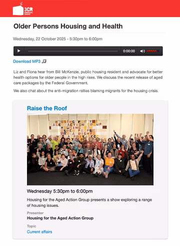Older Persons Housing and Health