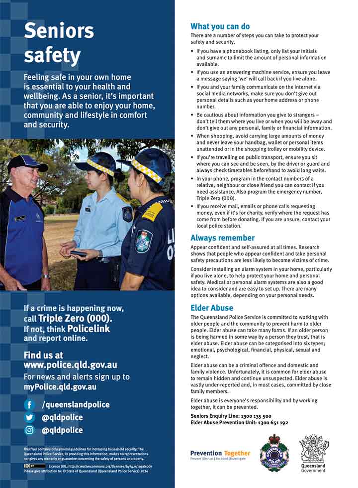 Seniors Safety Resource fact sheet