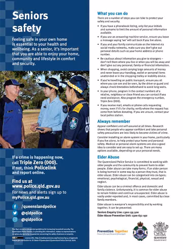 Seniors Safety Resource fact sheet