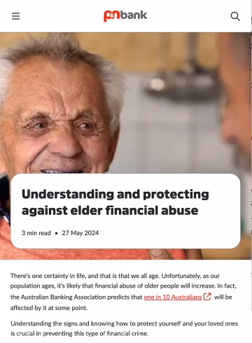 Understanding and protecting against elder financial abuse